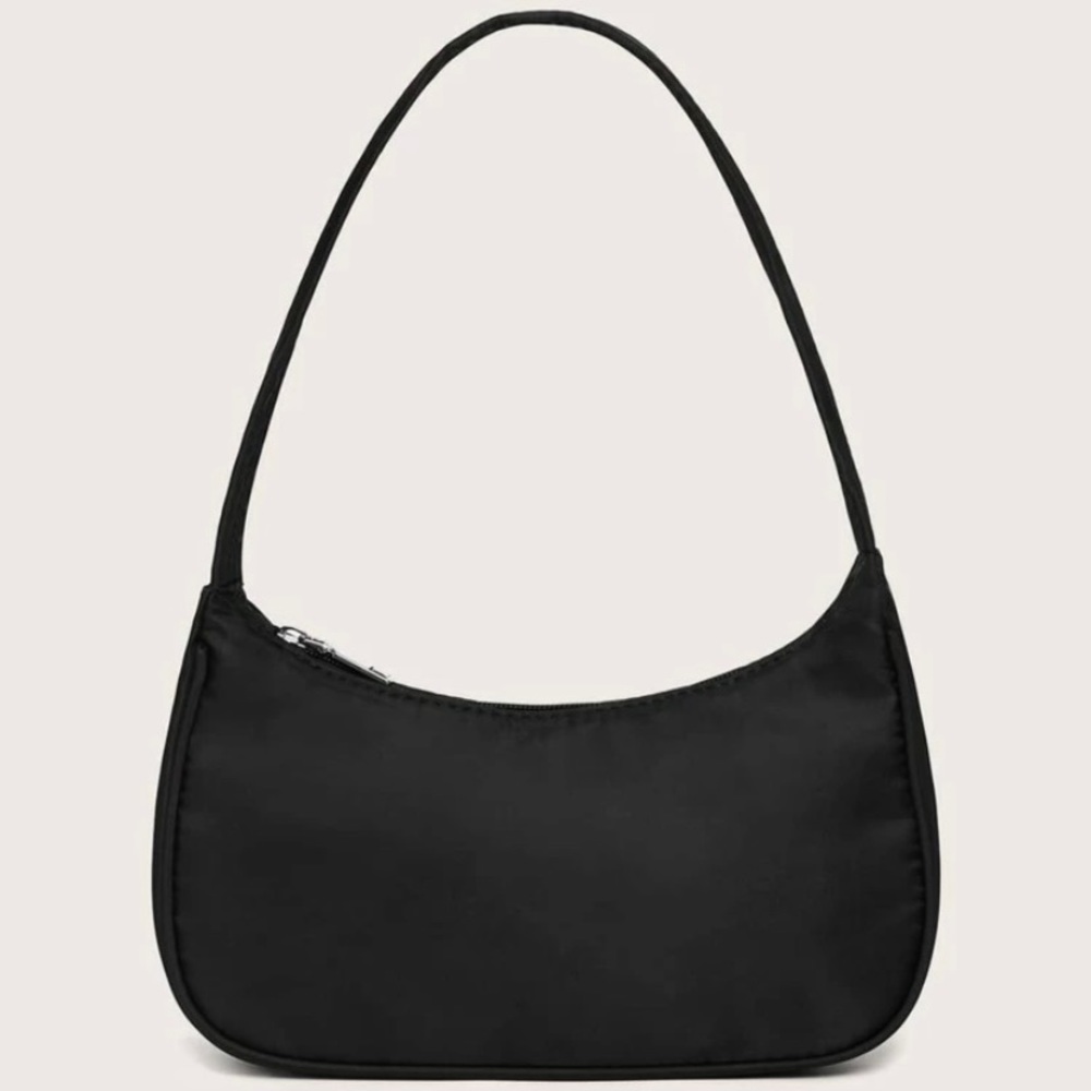Black Baguette Shoulder Bag